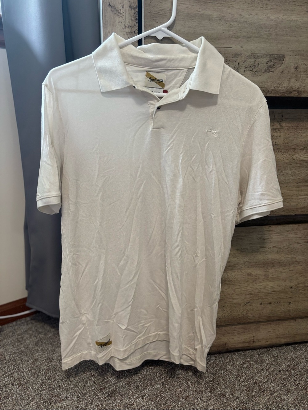 Tracksmith Rapid Transit Polo White Short-Sleeve Men Small